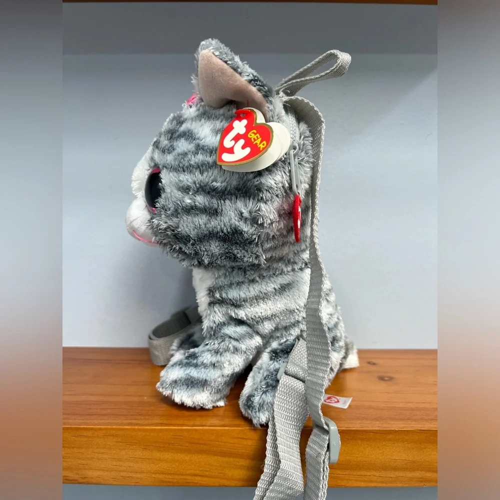 The TY GEAR Collection NWT KIKI Gray  Kitty Backpack Gray Pocket 11